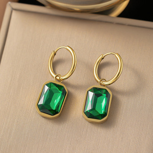 Hypoallergenic <b>Chunky</b> 18k <b>Gold</b> Plated Stainless Steel Trendy Geometric <b>Hoop</b> <b>Earrings</b> Gifts for Women - Product Image 3