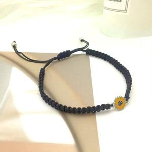 Handmade Woven Sunflower <b>Bracelet</b> White And Black Oil Dripping Treatment Flower Pattern Gift For Women Fashion <b>Beaded</b> <b>Bracelets</b> - Product Image 3