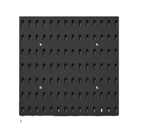 悬挂式塑料小尺寸厨房挂板黑色白色方形自由冲孔家用置物架不同的配件。