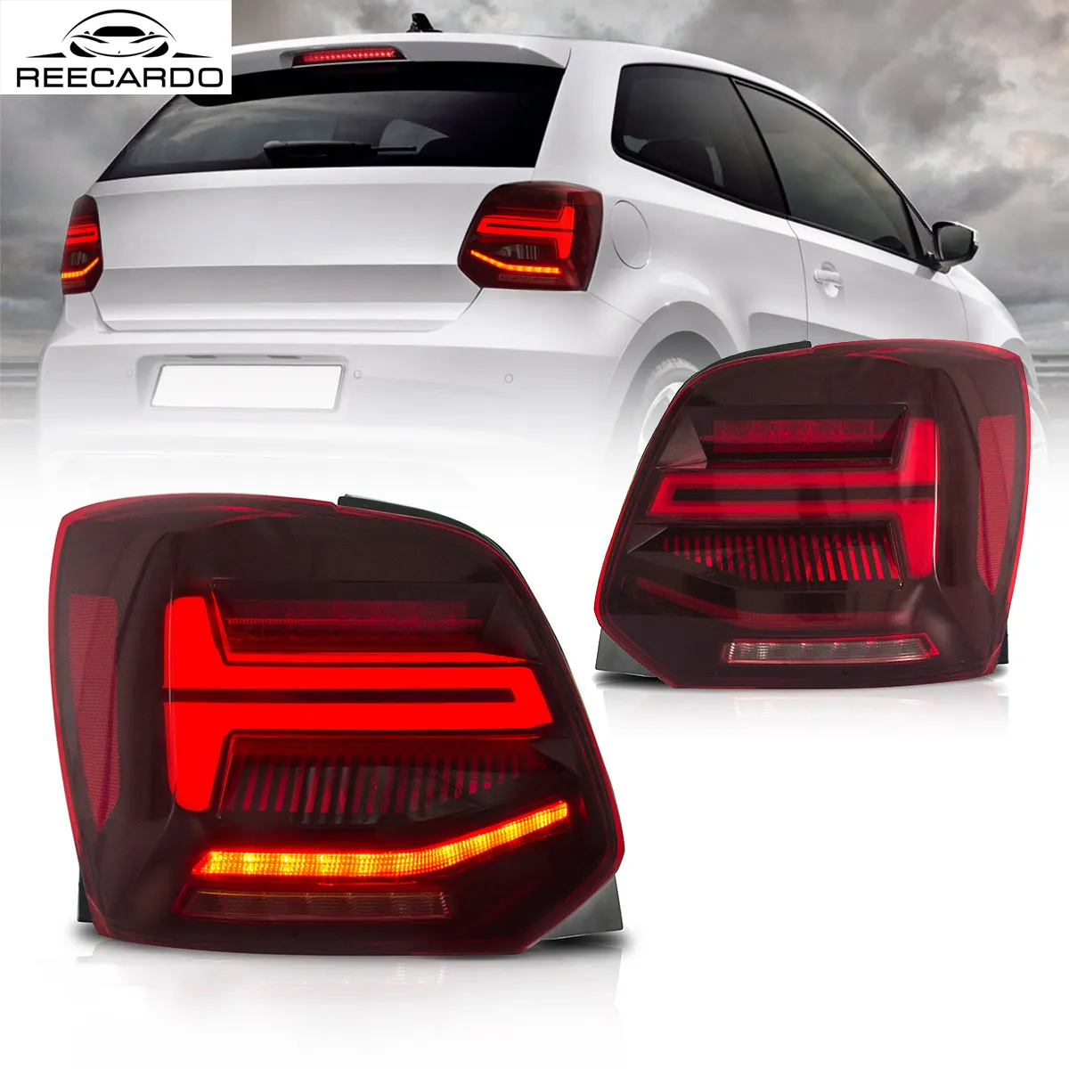 ไฟท้ายรถยนต์สำหรับ VW Polo,ไฟ LED สัญญาณเคลื่อนที่ไฟท้ายสำหรับรถ Polo