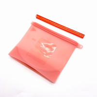 BHD Récipient Alimentaire en Silicone Platine Écologique, Sac de Conservation Réutilisable, Sacs Alimentaires en Silicone Anti-Fuite avec Joint Étanchéité