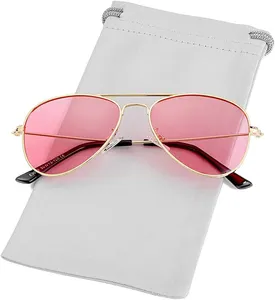 Gafas de sol polarizadas para niños, gafas de sol para niños y niñas, dos tamaños, <span class=keywords><strong>50MM</strong></span>, 52MM, marcos amarillos, morados, azules y rosas, hechos en PC - Product Image 1