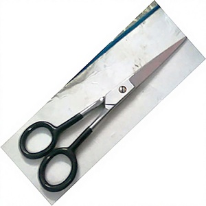 Ciseaux à cheveux professionnels pour droitiers, manche long en plastique de 6 pouces, lame en acier inoxydable, pointe droite et aiguisée, prix abordable - Product Image 2