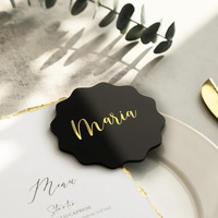 Panneau de table moderne en acrylique doré festonné, carte nominative personnalisée pour réception de mariage, banquet, décoration d'événement, cadeau DIY