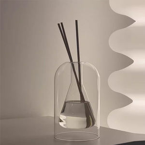 Florero de cristal verde, decoración de doble capa, floreros decorativos modernos <span class=keywords><strong>altos</strong></span> de burbujas sopladas - Product Image 6