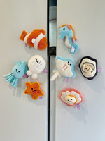 Magnet Kulkas Hewan Laut Lucu Super Lembut Bahan Plush Magnetik, Hadiah Mainan Boneka Isi Kapas PP, Ukuran Dapat Disesuaikan