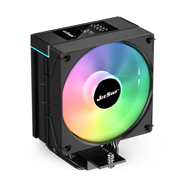 Jieshuo 4 Heat Pipe CPU Cooling Cooler Aluminum Radiator Cooler Fan for Intel Socket LGA115X Digital Display ARGB