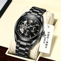 Montre mécanique automatique de luxe pour homme, multifonction, chronographe, acier inoxydable, étanche 30m, fabrication d'usine.