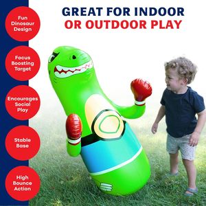 Green Dinosaur Inflatable <b>Punching</b> <b>Bag</b> for Kids Ages 3+ Indoor and Outdoor Play - Product Image 5