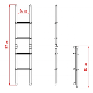 Soleflex RV bunk <span class=keywords><strong>Ladder</strong></span>-Trọng lượng nhẹ, có thể gập lại nội thất cắm trại thang với tay vịn cho an toàn - Product Image 5