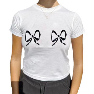 <span class=keywords><strong>T</strong></span>-<span class=keywords><strong>shirt</strong></span> classique à imprimé nœuds sur les seins, coupe courte, tee-<span class=keywords><strong>shirt</strong></span> graphique, design personnalisé, tee-<span class=keywords><strong>shirt</strong></span> bébé à nœuds, tee-<span class=keywords><strong>shirt</strong></span> bébé à imprimé nœuds - Product Image 5