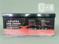 Batterie au lithium LiFePO4 24V 200Ah, pack de batteries au lithium-ion 100Ah 200Ah 300Ah 400Ah, batterie solaire au lithium à décharge profonde avec BMS