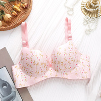 Soutien-gorge push-up sans armatures en dentelle tricotée, une pièce, fin, respirant, à dos en U, pour femme, confortable et coloré