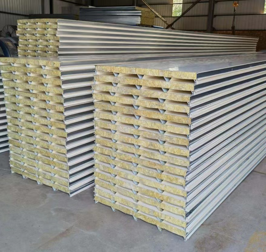 Color Steel Rock Wool Sandwich Panel 0.12-0.6mm Aluminum Plate
