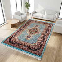 Modern Elegant Luxury Pure Silk Hand Knotted Rug Handmade Designer Washable Non Slip Floor Covering for Living Room Bedroom