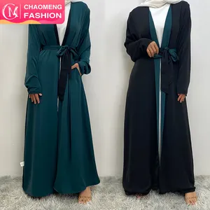 1991 # Neueste Abaya Design Nida Material 2 Farben für eine Kleidung reversibel mit Seiten taschen Frauen Simple Chic Beliebte Abaya