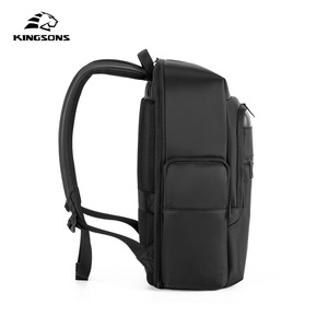 Kingsons Men's Waterproof Laptop <b>Backpack</b> Large Capacity Business Travel Black Solid Color Shoulder <b>Straps</b> Winter 2026 - Product Image 2