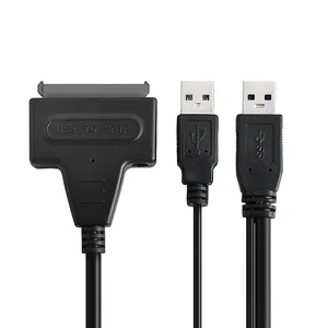 Cable Adaptador Convertidor USB3.0 Dual a SATA de <span class=keywords><strong>7</strong></span>+15 Pines y 22 Pines con Cubierta de PVC, 12 Meses de Garantía, en Existencia - Product Image 1