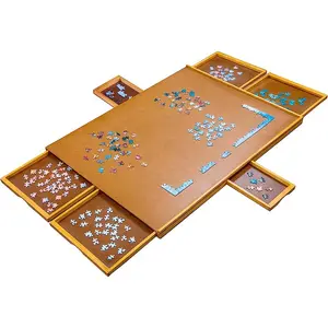 Fábrica atacado madeira quebra-cabeça tabela 6 gavetas original padrão madeira quebra-cabeça tabela