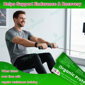 Aeglewell Poudre de protéine organique à base de plantes populaire à bon prix, saveur de fraise 4.6g X 10 - Product Image 6