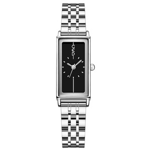 Montre élégante à cadran carré blanc, cristal saphir, bracelet en acier inoxydable, montre sport tendance à quartz pour femmes, 5 BAR - Product Image 1