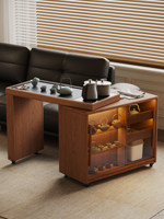 Table à thé en bois massif avec station de préparation de thé kung fu rotative et mobile, ensemble table et chaises de salon de petite taille, sid