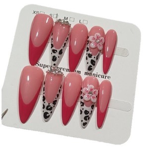 <span class=keywords><strong>Faux</strong></span> ongles amande haut <span class=keywords><strong>de</strong></span> gamme, transparents, sculptés à motifs floraux, style européen-américain et tendance Asie du Sud-Est - Product Image 5