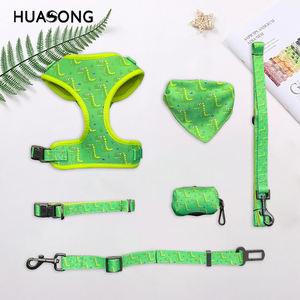 Yaka deri tasma sakinleştirici koni çivili parlayan köpek koşum sırt çantası kurtarma köpek için ağız koruyucusu altın zincir - Product Image 2