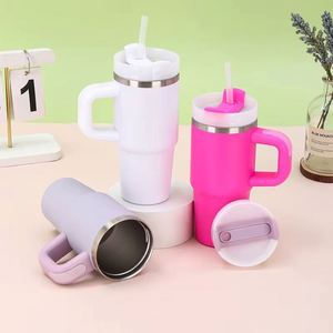 Stainless Steel 14oz <b>Kids</b> Tumbler with Straight Straw and Handle Insulated Travel Drinking Cup - Product Image 5