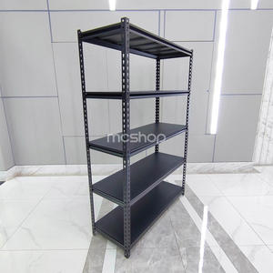 Z Beam 5-Boltless Boltless Black Slotted-رفوف تخزين فولاذية بزاوية محمية من التآكل مع رف معدني - Product Image 2