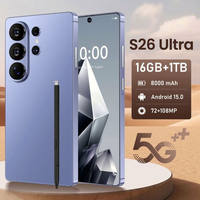 S26 Ultra 16GB+1TB Android 15 Smartphone New Style 7.3 Inch 5G with HD 108MP Rear Camera Global Version Wholesale Price