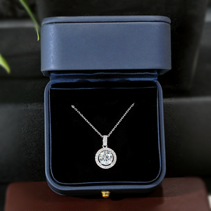 Collar de plata de ley moissanite 1ct corte brillante redondo D vvs1 925 Plata color blanco collar de moissanite creado en laboratorio - Product Image 3