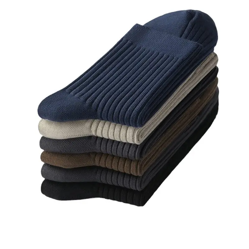 جوارب للرجال سوداء اللون أساسية مُحاكة من على شكل ضلع للعمل جوارب رسمية للرجال جوارب للفرق المتوسطة