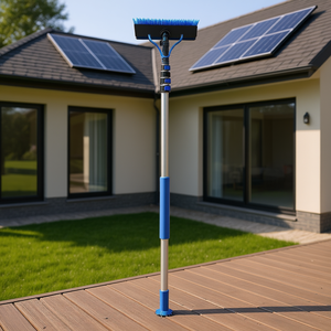 Kit de pértiga extensible con alimentación de agua de 30 pies, cabezal de cepillo giratorio para limpieza de ventanas, paneles solares y terrazas - Product Image 2