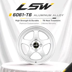 LS8082 ล้อแม็กซ์แบบกำหนดเอง 5 ก้าน ขอบเว้า ขนาด 18 ถึง 22 นิ้ว 5x112 5x114.3 5x120 PCD สีเงินปัดเงา - Product Image 4