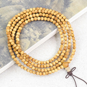 Perles en bois de cyprès naturel, 4mm, rondes, en vrac, pour la fabrication de bijoux, bracelets, fournitures artisanales, origine Hangzhou - Product Image 2