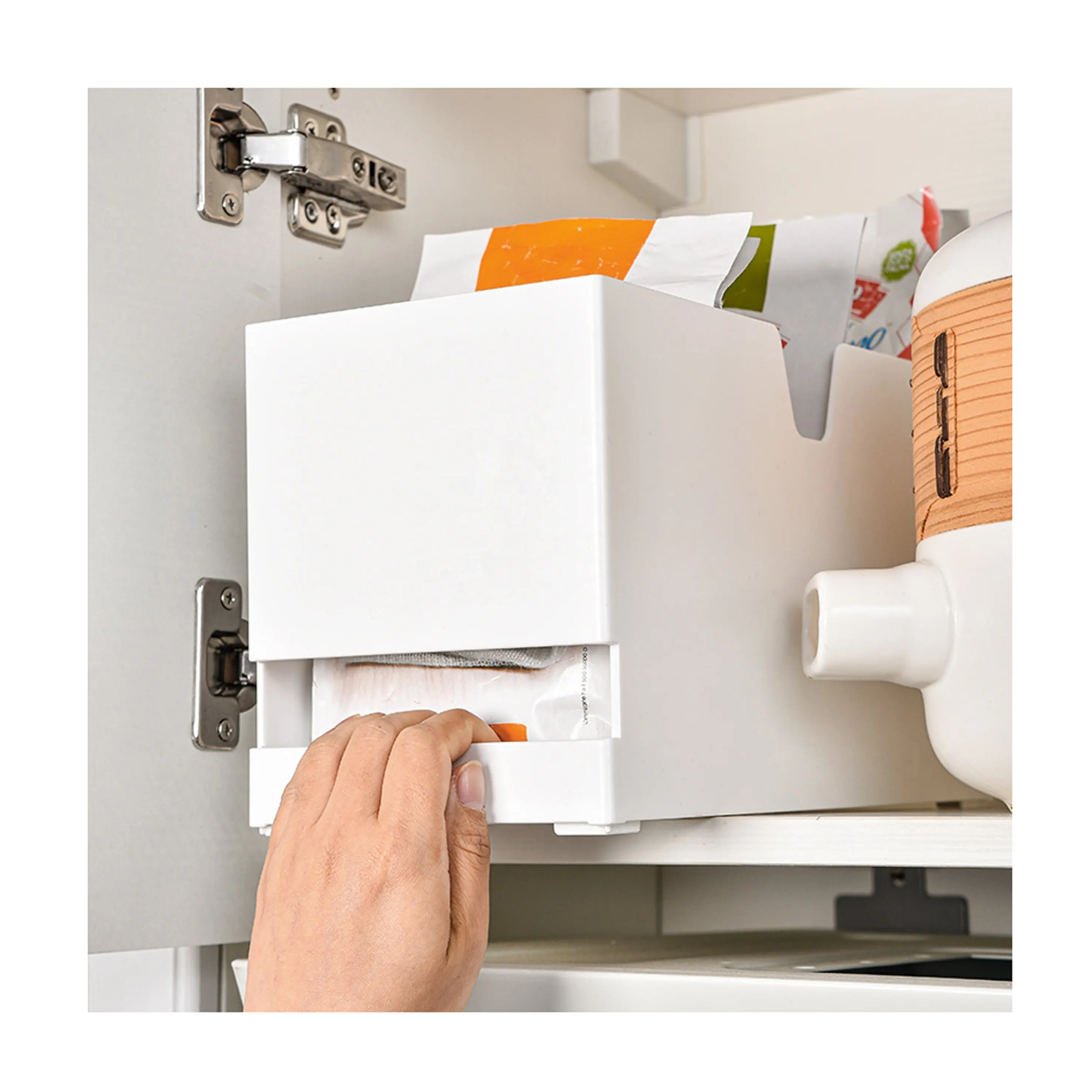 Boîte de rangement pour panier blanc avec poignée boîte de rangement en plastique organisation durable et solide de la maison
