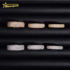 완전히 아이스 아웃 3 ~ <span class=keywords><strong>5</strong></span> 행 Moissanite 반지 남자 여자 힙합 보석 사용자 정의 Moissanite 반지 약혼 결혼식 매일 착용 - Product Image 2