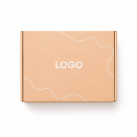 Boîte d'expédition en papier kraft ondulé de couleur abricot clair avec logo personnalisé imprimé en gros, motif de ligne ondulée, emballage cadeau