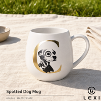 Tasse en céramique en forme d'œuf avec initiale dorée et motif animal, tasse à café en porcelaine pour la maison, le bureau ou comme cadeau