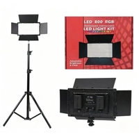 LED U800 RGB Videoleuchte Fotografie-Panellicht mit Stativ, Einstellbare Farbtemperatur Studiolicht für Live-Streaming Porträtaufnahmen