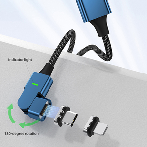 Cable de Datos USB C Magnético con Rotación de 180 Grados, Trenzado de Nailon, Carga Rápida de 5A PD27W PD100W para Teléfono Móvil - Product Image 6