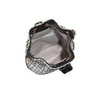 Cadena al por mayor tela gruesa de algodón y lino con bolso de cubo grande de cuero bolso de mujer de gran capacidad de moda - Product Image 5