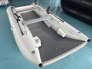 เรือยาง Reachsea PVC 5 ที่นั่ง ขนาด 380 ซม. <span class=keywords><strong>สี</strong></span><span class=keywords><strong>เทา</strong></span>อ่อน พื้นเป่าลมแบบ Catamaran สำหรับตกปลา - Product Image 4