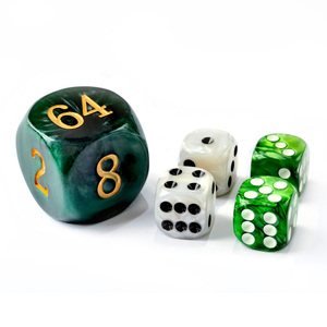 5pcs Set 30MM Backgammon Pearl Dice Set - 30MM (1 3/16 ") Large Backgammon Doubling <span class=keywords><strong>Cube</strong></span> Plus 4pcs 16MM Dice, Marbleized Colors - Product Image 2