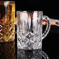 Tasse à café en verre transparent résistant à la chaleur personnalisée classique avec poignée