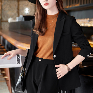 Bộ vest nữ tay dài, một hàng khuy, kiểu công sở, lịch sự, thường ngày, kèm quần - Product Image 6