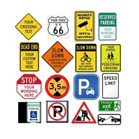 Panneau de signalisation routière réfléchissant de qualité secondaire en aluminium PVC PC, panneau d'avertissement routier imprimé UV, tailles personnalisées