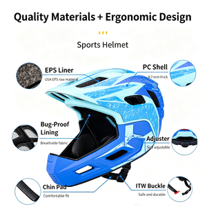 Casco de Bicicleta de Montaña Integral para Niños, Económico, al por Mayor, con Protector de Barbilla Desmontable, Cascos de Motocicleta para Niños y Adolescentes - Product Image 2