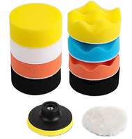 Kit de 14 pièces de polisseuses et de polissoirs pour voiture, avec roues de polissage et boules de mousse, pour perceuse